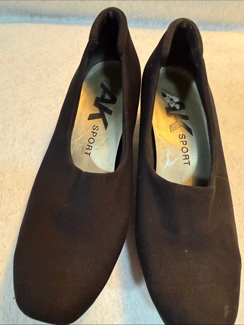 Anne Klein Sport Black Slip-On Square Toe Pumps